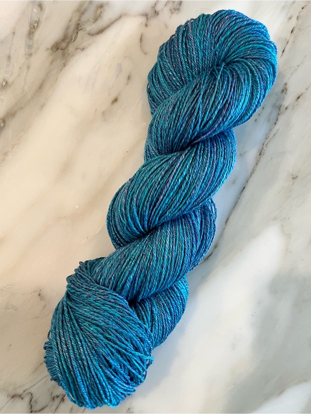 Handspun 100% Bamboo DK Weight Yarn in Blue Bird